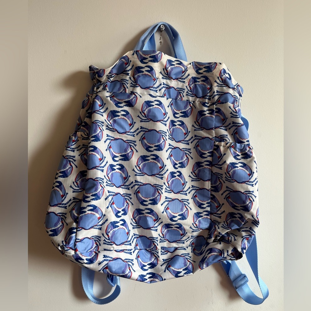 Vera Bradley Blue Crab Pattern Tote Bag Backpack